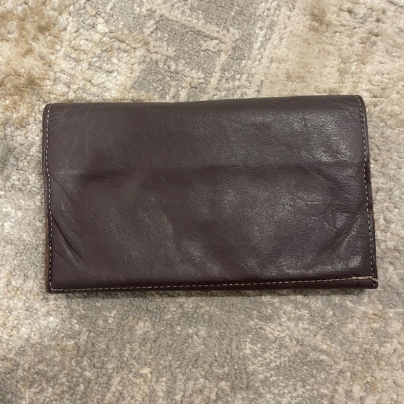 Leather Master Brantford Ont. Canada Quality Leather Wallet Raw Edge Deep Purple - Picture 2 of 9